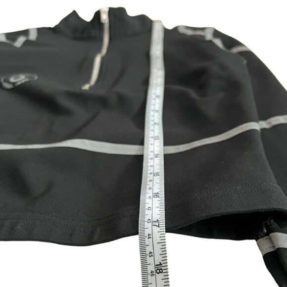 Diafora Womens Medusa Reflective Strip 1/2 Zip Crop Long Sleeve Top Black Medium - Picture 12 of 13